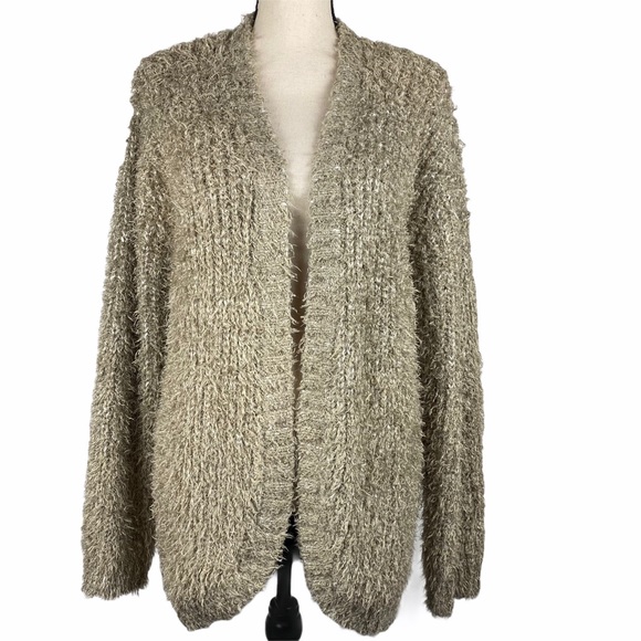 Kensie Sweaters | Kensie Eyelash Cardigan Beige Open Front Small | Color: Tan | Size: S | Poshpeacock55's Closet